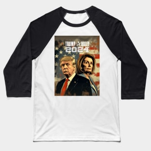 Trump Haley 2024: Political Satire is the Best Baseball T-Shirt